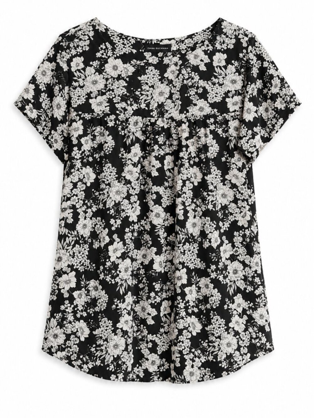 Torrid Harper Floral Georgette Blouse 4X Black White Short Sleeve Plus Size Top - Picture 2 of 6